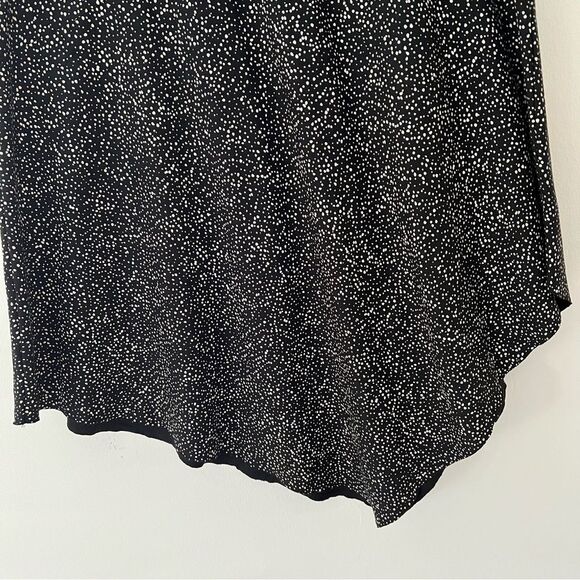 Lysse Skirt Ponte Stretch Pull On Asymmetrical Hem Dot Black Size Large - Picture 3 of 9